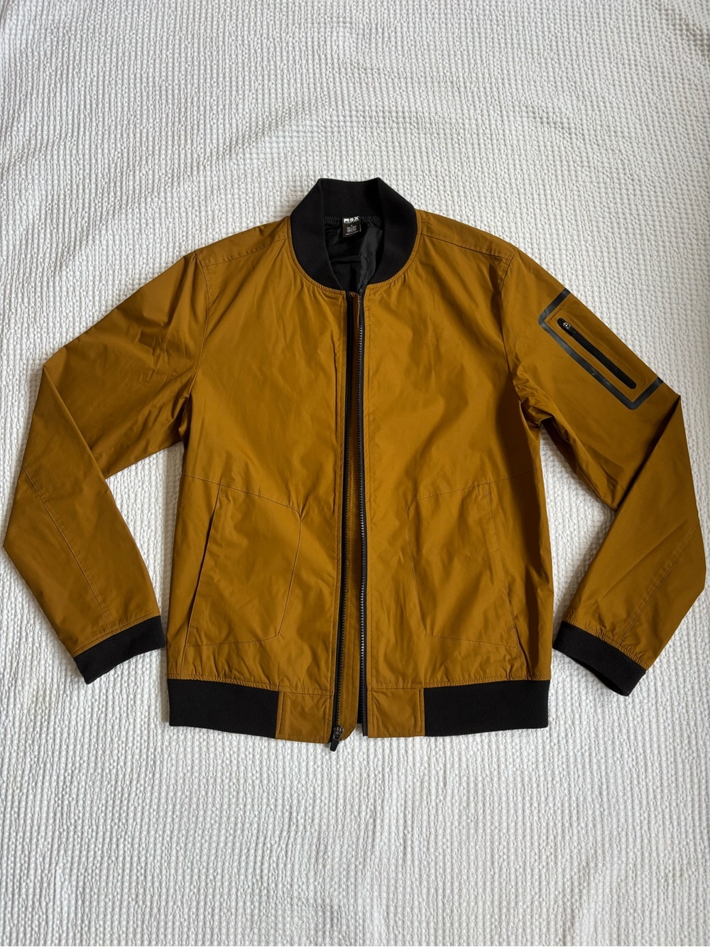 Men's Mustard Bomber Jacket with Black Trim by MHL
